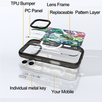 Coque de téléphone avec impression UV personnalisée, plaque détachable avec aimant, étui de téléphone en acrylique 2 en 1 pour iPhone 15 16 15Pro Max 16Pro Max
