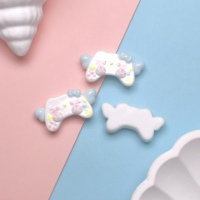 100 piezas de accesorios de resina creativos con diseño de gato de dibujos animados y control de videojuegos, relleno Kawaii para slime, para lazos para el pelo DIY, llaveros y dijes para pendientes