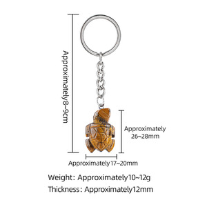 Chaveiro de Tartaruga de Cristal Natural Atacado, Pingente de Pedra Preciosa Esculpido à Mão para Bolsas e Acessórios Automotivos - Product Image 4