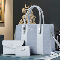 Sac à Main Combinaison Trois Pièces Tendance avec Empiècements, Sac Bandoulière, Sac Cabas Grande Capacité pour Femme