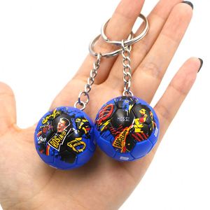 Porte-clés en cuir PU 3D en forme de ballon de football, souvenir, pour hommes, femmes, fans de football, cadeau pour petit ami, pendentif de sac - Product Image 2