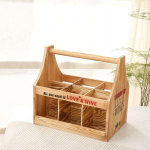 Soporte de madera para botella de vino, para Picnic, <span class=keywords><strong>cerveza</strong></span>, Caddy, paquete de 6 unidades - Product Image 4