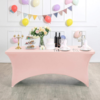 Nappe rectangulaire ajustée en spandex tricoté, résistante aux plis, extensible, 6 pieds, pour la maison, les hôtels, les fêtes, les mariages