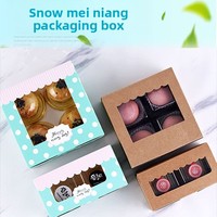 Boîte Cadeau de Pâtisserie avec Fenêtre pour 2/4/6/8 Pièces de Gâteaux au Jaune d'Œuf, Biscuits, Gâteaux de Lune