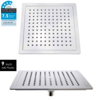 Prix d'usine Pommeau de douche carré de 9 pouces en ABS avec filigrane WELS pour salle de bain, effet pluie