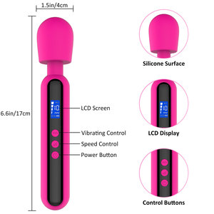 LCD potente masajeador de espalda eléctrico de mano vibradores silenciosos masajeador de varita Personal juguete para regalo para adultos para mujeres pareja % - Product Image 5