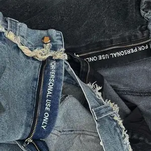 Jeans holgados desgastados de marca con logotipo personalizado lavado al barro en relieve para hombres