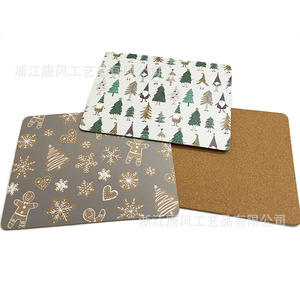 Mantel de Corcho Rectangular Zhejiang Tangfeng Craft, Mantel Individual de MDF con Aislamiento Térmico, Diseño Navideño, Patrón Personalizado TW6523 - Product Image 3