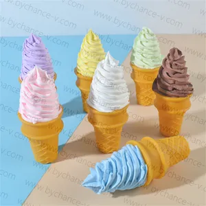 Coolest alimentos promocionais modelos colorido artificial redemoinho sorvete cone para o casamento centerpieces evento do partido