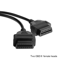 Cable Divisor de 90 Grados para Diagnóstico de Automóviles, 16 Pines OBD2, 1 Macho a 2 Hembras, Cable de Extensión de Interfaz OBD