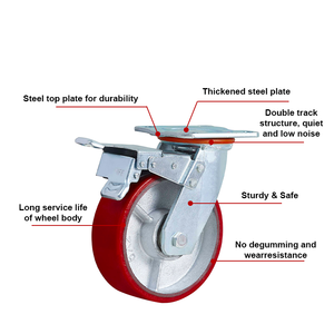 4 "5" 6 "8" Hochleistungs-PU-Trolley-Lenkräder aus Gusseisen für Werks-Handwagen-Werkstatt wagen Schwerlast-Dollies - Product Image 5