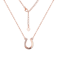 Collier fer à cheval en argent 925 Grace avec zircon et chaîne tendance pour les soirées