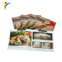 Cetak Brosur Menu Sandwich Kustom, Jilid Saddle Stitch, Buku Masak, Brosur Makanan, Kertas Seni, Kertas Offset