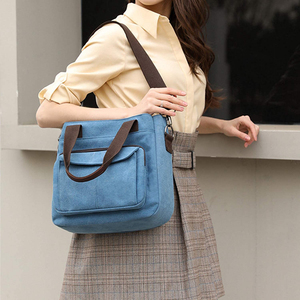 Women's Canvas Top <b>Handle</b> <b>Handbag</b> Stylish Multi-pocket Shoulder Tote Purse Work Crossbody Bags - Product Image 5