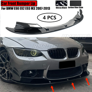 ลิ้นกันชนหน้าสำหรับ BMW E90 E92 E93 M3 ปี 2007-2013 สปลิตเตอร์ สปอยเลอร์ ดิฟฟิวเซอร์ ป้องกันรอยขีดข่วน สีดำเงา ลายคาร์บอนไฟเบอร์ - Product Image 1