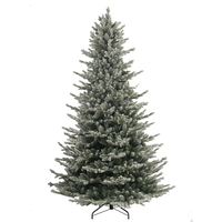 Arbre de Noël artificiel pré-éclairé en sapin de 4,7 pieds avec support, en plastique, à charnières, style américain, vente en gros OEM