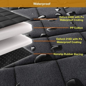 Sarung Jok Mobil Anjing 600D Heavy Duty untuk Jok Belakang, Anti Air, Anti Gores, Anti Selip, Ramah Lingkungan, Semua Musim, Model Hammock dengan Flap Samping - Product Image 4