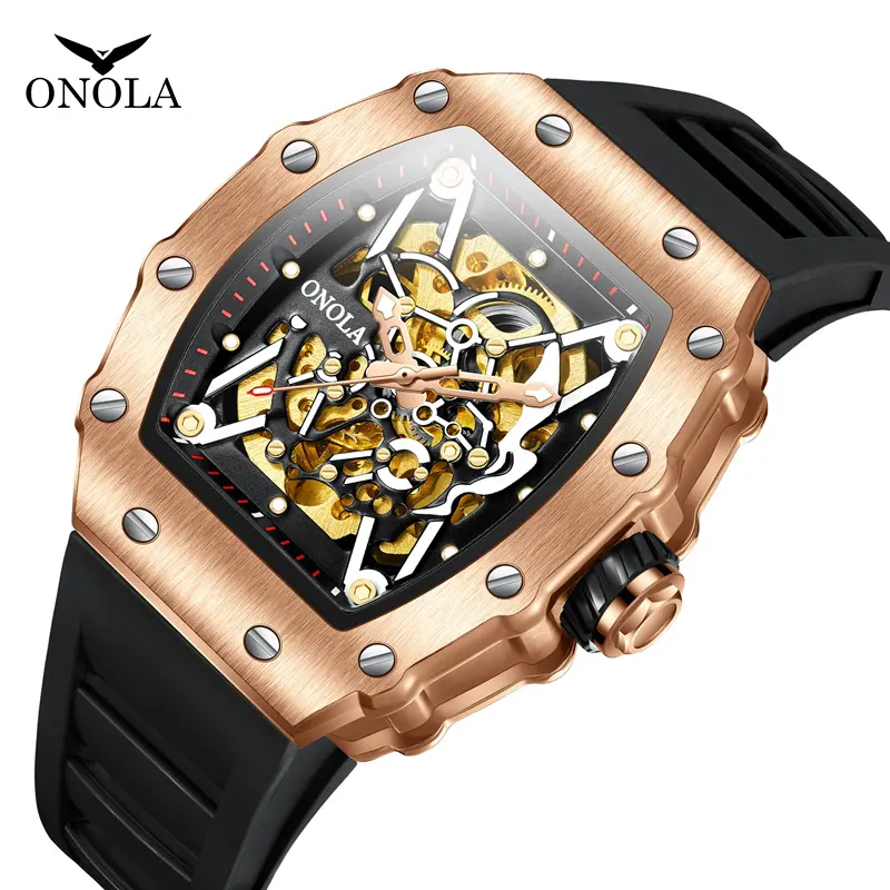 Onola Brand 3829 New Hot Koop Mannen Horloges Mechanische Luxe Horloges Custom Logo Heren Automatische Horloge