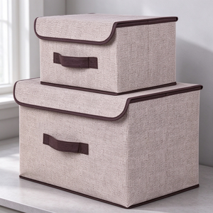 <b>Collapsible</b> Large-Capacity Fabric <b>Storage</b> <b>Box</b>/Bin – Non-Woven Organizer for Clothes and Wardrobes - Product Image 5