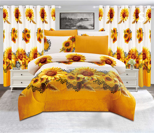 Venta caliente 7 piezas Super <span class=keywords><strong>King</strong></span> Size Edredón Set Borrego <span class=keywords><strong>Sherpa</strong></span> Juego de edredón de invierno con cortinas - Product Image 4