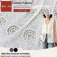 Tissu en maille florale respirant, soluble dans l'eau, 100% coton, dentelle pour robe brodée ou hawaïenne, tissu en coton pour broderie