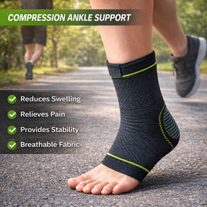 Manchon de cheville en tricot circulaire sur mesure en gros, coussinets en coton polyester, compression modérée, durable, protecteur de sport doux - Product Image 2