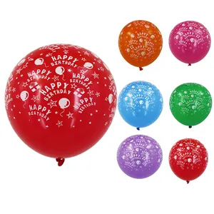Balon Lateks Cetak Huruf Selamat Ulang Tahun Keluaran Baru Perlengkapan Dekorasi Balon Getaran Ulang Tahun
