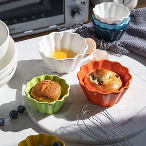 Ramequins <span class=keywords><strong>pour</strong></span> Crème Brûlée, Moules à Cupcakes de 4 Onces, Plats à <span class=keywords><strong>Soufflé</strong></span> en Céramique - Product Image 3
