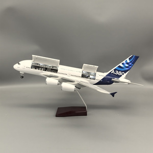 โมเดลเครื่องบิน <span class=keywords><strong>A380</strong></span>ดั้งเดิม<span class=keywords><strong>ขนาด</strong></span>ใหญ่45ซม. โมเดลห้องโดยสารแบบโต้ตอบพร้อมเกียร์ลงจอดแบบถอดได้ - Product Image 4