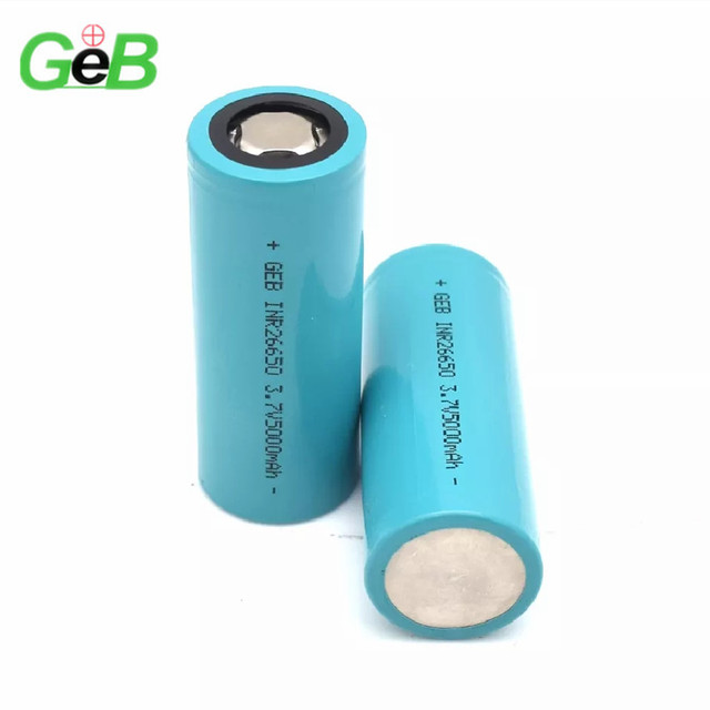 GEB Li-ion 100% Original Lifepo4 Battery INR 26650 5000mAh 3.7V High Capacity 5C for DIY Rechargeable Battery Ebike Scooter Pack