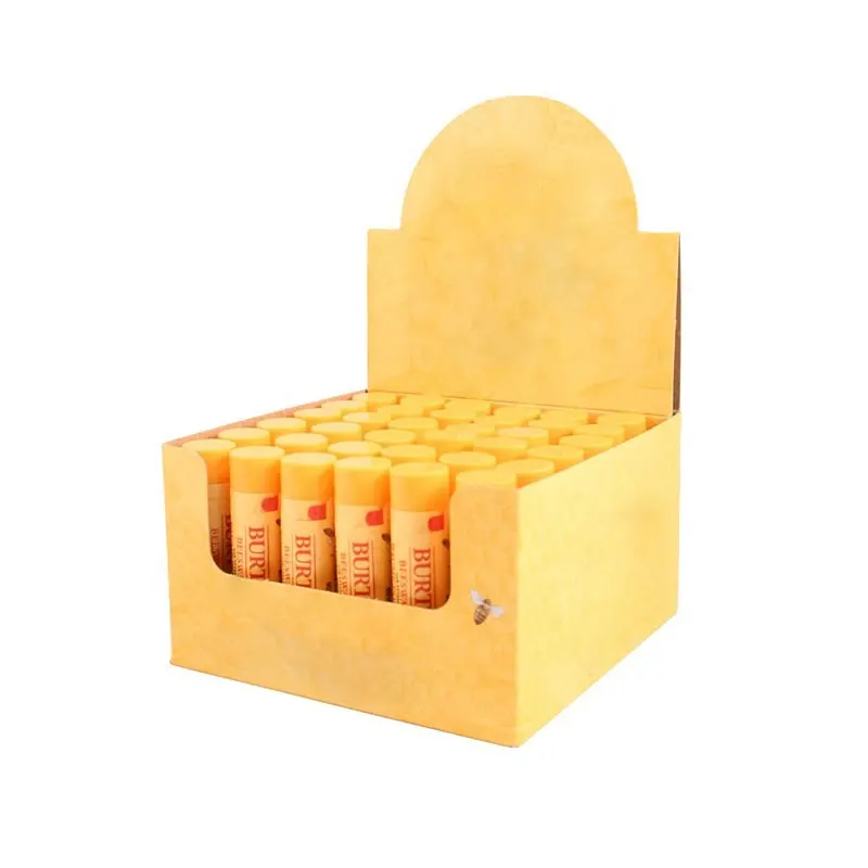Cajas de exhibición de bálsamo labial cosmético, caja de presentación de papel de lápiz labial ligero