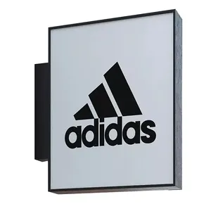 GS wall mounted led light box sign external store board sign acrylic frame led square light box round