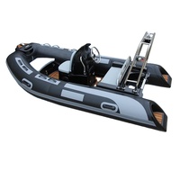 Bateau pneumatique de pêche en caoutchouc Zhenbo CE 6 places à coque en fibre de verre, modèle Rib 360, électrique, pour l'océan