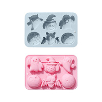 Moule en silicone à thème Halloween original à 6 trous personnalisé, outil de pâtisserie de cuisine, plateau de cuisson pour biscuits au chocolat