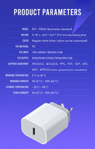 Cargador Rápido Inteligente de Pared Australiano de 45 W con Enchufe Australiano, USB-C Tipo C PD Gan, Adaptador de Carga Súper Rápida para Samsung T4510 S26 S25 <span class=keywords><strong>Ep</strong></span> <span class=keywords><strong>Ta845</strong></span> - Product Image 3