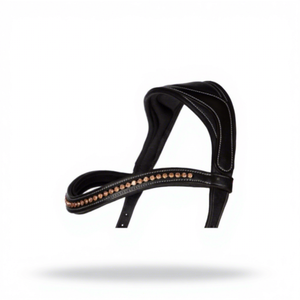 Cabezada de Cuero de Lujo Hecha a Mano con Cristales y Pedrería Elegante Estilo Inglés para Caballo, Personalizable en Color y Tamaño - Cob-Full Custom - Product Image 3