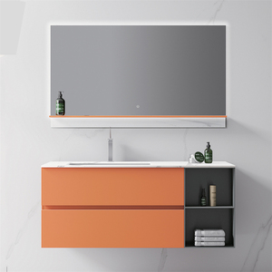 Vanità del bagno del compensato di finitura della pittura verde del lavandino singolo fissato al muro di progettazione moderna operata da 50 pollici con il gabinetto dello <span class=keywords><strong>specchio</strong></span> principale - Product Image 3