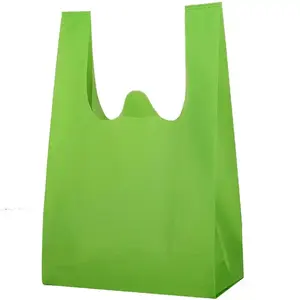 Wholesale Recycled Biodegradable TNT Market Bag Thank You Supermarket Non-Woven T-Shirt W Cut Shopping Bag