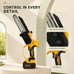 Mini tronçonneuse sans fil de 8 pouces, tronçonneuse électrique à batterie 21V pour la coupe des arbres, la coupe des branches, le jardinage - Product Image 5