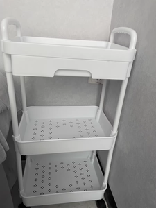 2025 thiết kế mới dày dividable giỏ lưu trữ Holders & racks xoay bánh xe Top ngăn kéo giỏ hàng 3-tầng nhựa cán xe đẩy - Product Image 4