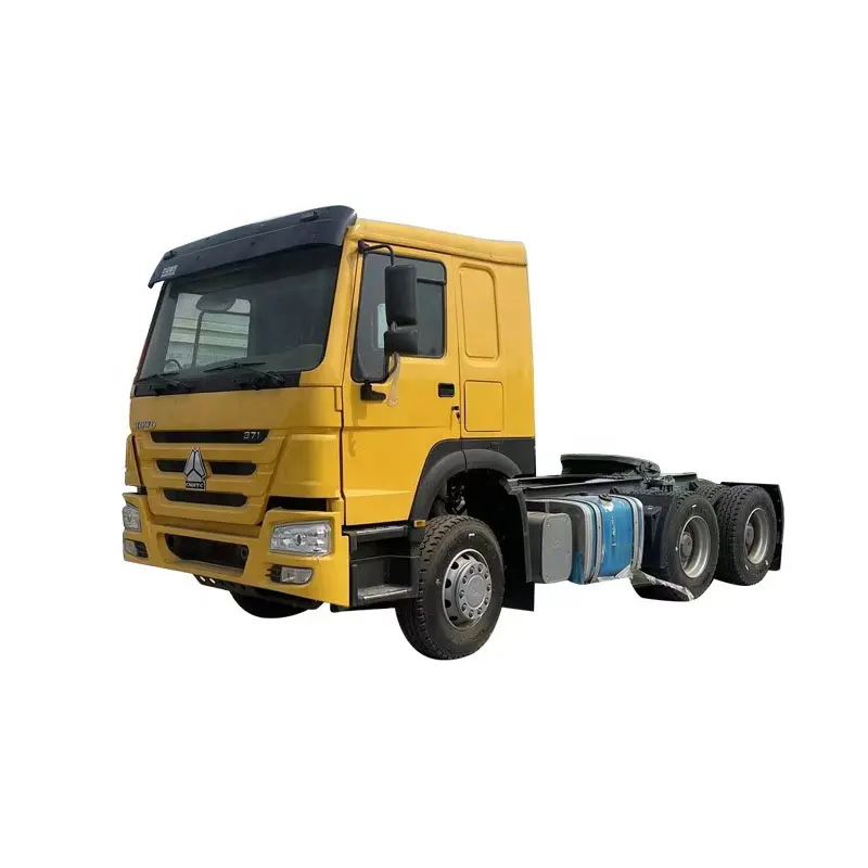 6X4 iyi durumda howo traktör kamyon 371hp-400hp yüksek beygir gücü römork kafa kamyon kullanılır