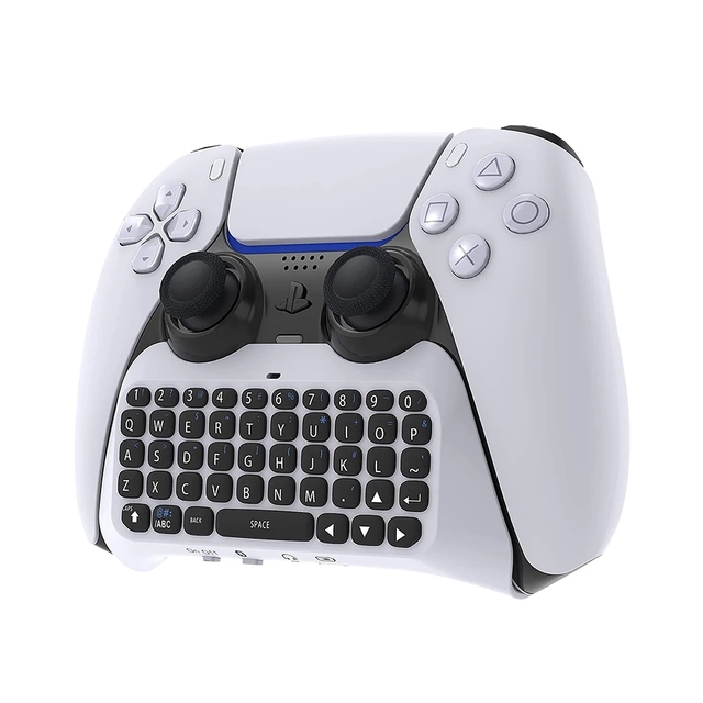 3.5mm Wireless BT Dual Sense Gamepad Keyboard Controller Dual Built-in Speaker Charging Stand ChatPad for PS5 Made Plastic
