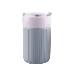 Muestra Gratis: Taza de Viaje de Cerámica/Porcelana de 450 ml con Funda de Silicona, Aislada, a Prueba de Fugas, Apta <span class=keywords><strong>para</strong></span> <span class=keywords><strong>Microondas</strong></span> y Lavavajillas, con <span class=keywords><strong>Tapa</strong></span> Incluida - Product Image 1