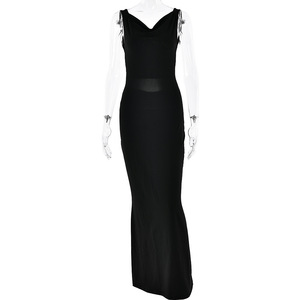 Vestido Largo sin Mangas con Espalda Descubierta, Cintura Natural, Transpirable, para Eventos Nocturnos - Product Image 5
