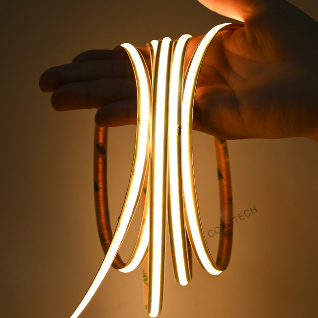 COXO 528 Chips Free Mini Anywhere Cut COB LED Strip Light Adapt to Any Length Tin Plated PCB Free Cutting COB LED Strip Light