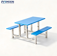 Table de salle à manger de haute qualité, ensemble de tables carrées pour cafétéria, table de restaurant moderne en acier, table de cantine rectangulaire sur mesure