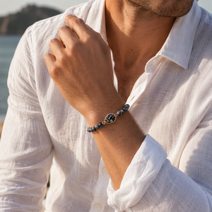Bracelet élastique artisanal en améthyste et quartz rose, unisexe, pour la guérison, la cristalthérapie et le yoga – Cadeau énergétique en gros - Product Image 3