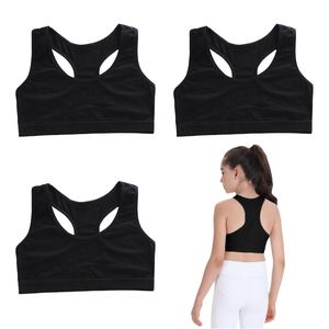 Wholesale <b>Open</b> Back Brushed Women's High Support 100% Cotton Racerback Yoga Gym <b>Bra</b> Activewear <b>Bras</b> Front Logo Breathable - Product Image 1