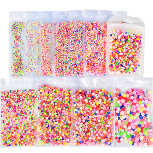OLeeya Same Cut Neon Fluorescent Glass Flat Back Non Hotfix Rhinestones Sparkle Crystal Rhinestone Bulk For <b>Dress</b> DIY Decoration - Product Image 5