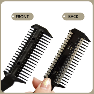 Двусторонняя расческа-триммер для волос с <span class=keywords><strong>2</strong></span> сменными лезвиями, инструмент для стрижки и филировки - Product Image 6